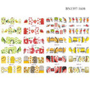 12 Designs summer flower leaf Nail Water Decals Sexy lips finger Sexy girl Transfer Slider Russia Words Manicure Tattoos Set