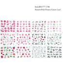 12 Designs summer flower leaf Nail Water Decals Sexy lips finger Sexy girl Transfer Slider Russia Words Manicure Tattoos Set