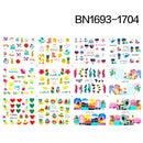 12 Designs summer flower leaf Nail Water Decals Sexy lips finger Sexy girl Transfer Slider Russia Words Manicure Tattoos Set