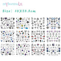 12 Designs summer flower leaf Nail Water Decals Sexy lips finger Sexy girl Transfer Slider Russia Words Manicure Tattoos Set