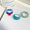 17KM 3pcs Korean Geometric Transparent Resin Acrylic Rings Set For Women Fashion Crystal Rings 2021 Trend Jewelry Gifts