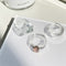 17KM 3pcs Korean Geometric Transparent Resin Acrylic Rings Set For Women Fashion Crystal Rings 2021 Trend Jewelry Gifts