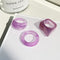 17KM 3pcs Korean Geometric Transparent Resin Acrylic Rings Set For Women Fashion Crystal Rings 2021 Trend Jewelry Gifts