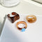 17KM 3pcs Korean Geometric Transparent Resin Acrylic Rings Set For Women Fashion Crystal Rings 2021 Trend Jewelry Gifts