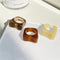17KM 3pcs Korean Geometric Transparent Resin Acrylic Rings Set For Women Fashion Crystal Rings 2021 Trend Jewelry Gifts