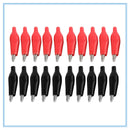 20 Pcs 28MM Black Red Soft Plastic Coated Testing Probe Mini Alligator Test Clips