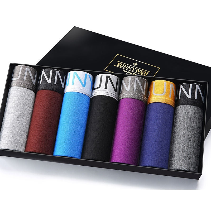 7pcs/lot Men's Panties Underpants Boxer Mens Underwear Modal Man Sexy Breathable Solid Flexible Comfortable Shorts Boxers Homme