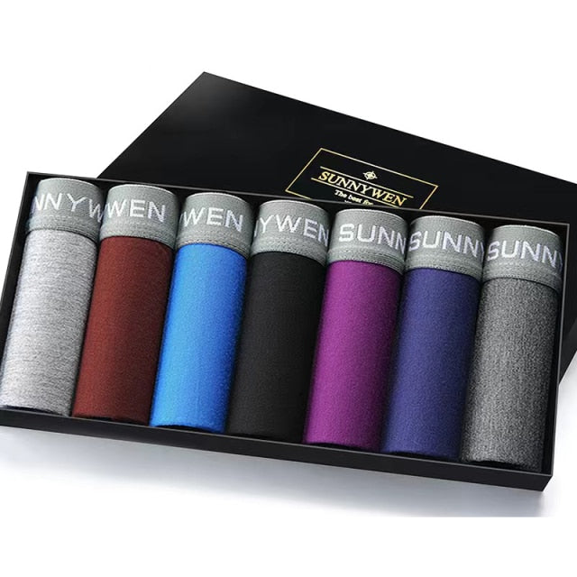 7pcs/lot Men's Panties Underpants Boxer Mens Underwear Modal Man Sexy Breathable Solid Flexible Comfortable Shorts Boxers Homme