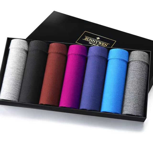 7pcs/lot Men's Panties Underpants Boxer Mens Underwear Modal Man Sexy Breathable Solid Flexible Comfortable Shorts Boxers Homme