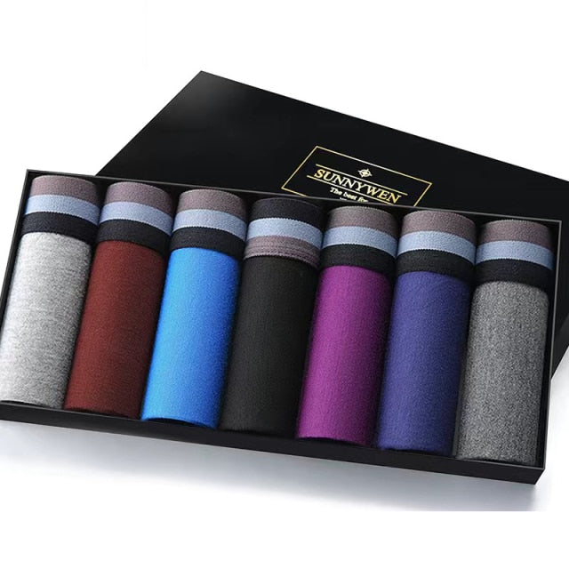 7pcs/lot Men's Panties Underpants Boxer Mens Underwear Modal Man Sexy Breathable Solid Flexible Comfortable Shorts Boxers Homme