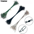 Assorted 32lb/35lb Fishing Line Steel Wire Leader With Rolling Swivels Duo-Lock Snap Anti-bait Carp Fishing Wire Leadcore Leash