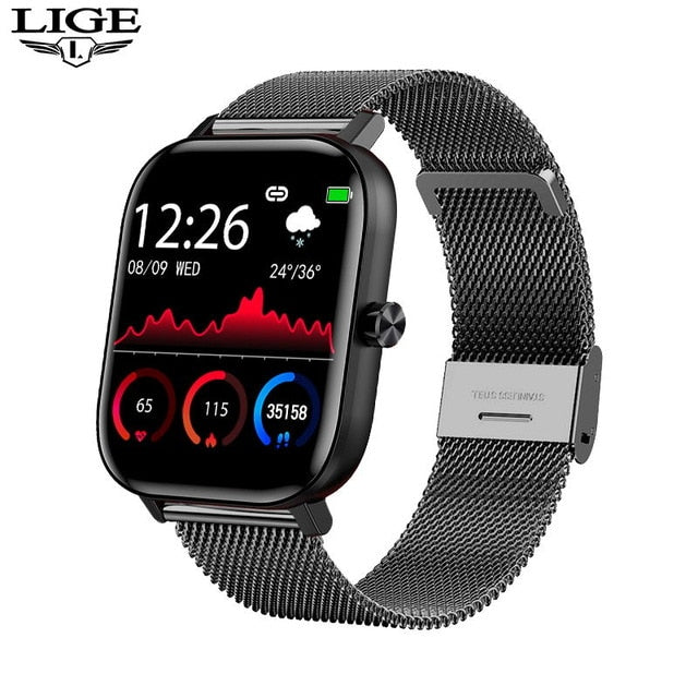 LIGE New Men Smart Watch Wristband Men Women Sport Clock Heart Rate Monitor Sleep Monitor Bluetooth Call Smartwatch for phone