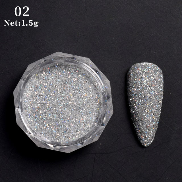 Nail Art Mirror Pigment Powder  Nail Glitters Metallic Color for Nail Art UV Gel Polishing Rose Gold Silver Colors