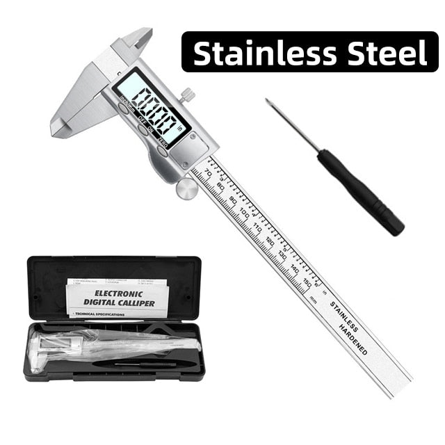 0-150mm Vernier Caliper Stainless Steel/Plastic LCD Digital Caliper 6 inch Instrument Depth Measuring Tools by PROSTORMER