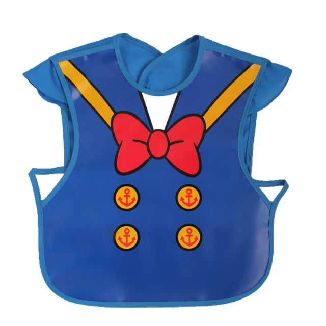 Disney Cute Baby Adjustable Bibs EVA Waterproof Sleeveless Lunch Feeding Bibs Baby Cartoon Feeding Cloth Children Baby Apron