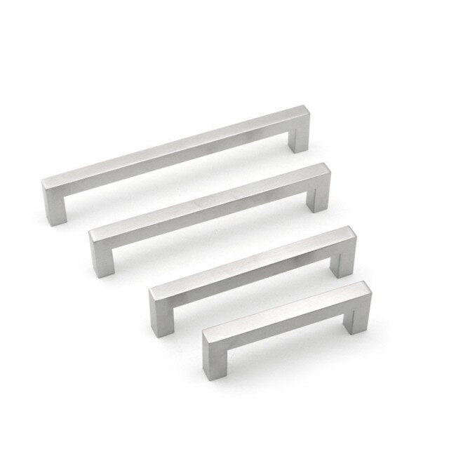 3-15Inch Black Cabinet Handles Stainless Steel Square Closet Drawer Cupboard Pulls Bathroom Door Knobs Furniture Kitchen Handle