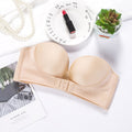 Women Sexy Strapless Push Up Bra Front Closure Bralette Invisible Bras Underwear Lingerie 1/2 Cup Seamless Brassiere ABC Cup