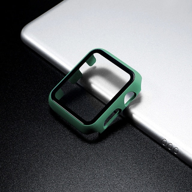 cover For Apple Watch case 44mm 40mm iWatch 42mm 38mm bumper Tempered Glass 44 42 38 42 mm for apple watch series 4 3 5 SE 6