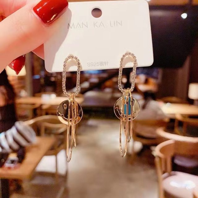 Tassel earrings high sense of 2020 new trendy earrings female Korean long fashion earrings elegant exquisite Women's Earrings