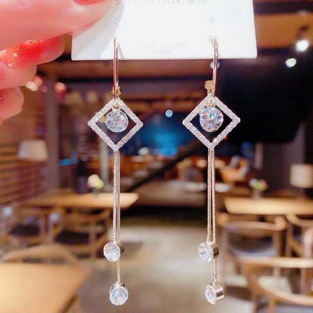 Tassel earrings high sense of 2020 new trendy earrings female Korean long fashion earrings elegant exquisite Women's Earrings