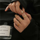17KM Bohemian Gold Chain Rings Set For Women Fashion Boho Coin Snake Moon Rings Party 2021 Trend Jewelry Gift