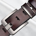 New Leather Cowhide Men's Belt Fashion Metal Alloy Pin Buckle Adult Luxury Brand Jeans Business Casual Waist Male Strap Brand