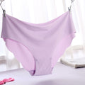 Solid Ladies Women Seamless Panties Ice Silk Underwear G String Underpants Sexy Lingerie Briefs Hipster Intimates