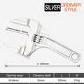 DTBD Multi-function Short Handle Universal Wrench Large Opening Bathroom Pipe Wrench  Adjustable Aluminum Alloy Repair Tool