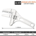 DTBD Multi-function Short Handle Universal Wrench Large Opening Bathroom Pipe Wrench  Adjustable Aluminum Alloy Repair Tool