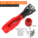 DTBD Multi-function Short Handle Universal Wrench Large Opening Bathroom Pipe Wrench  Adjustable Aluminum Alloy Repair Tool