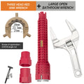DTBD Multi-function Short Handle Universal Wrench Large Opening Bathroom Pipe Wrench  Adjustable Aluminum Alloy Repair Tool