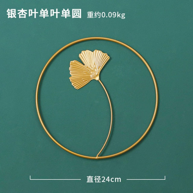 Nordic Style Leaf Shape Hanging Wall Creative Iron Ginkgo Leaf Decoration Living Room Sofa Background Wall Decor Accessories