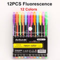 12Pcs/Set Gel Pen Set Glitter Gel Pens For School Office Adult Coloring Book Journals Drawing Doodling Art Markers Promotion Pen