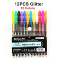 12Pcs/Set Gel Pen Set Glitter Gel Pens For School Office Adult Coloring Book Journals Drawing Doodling Art Markers Promotion Pen