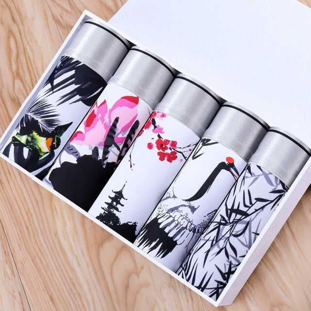 8pcs/lot New Men's Underwear Ice Silk Boxer Summer Breathable Ultra-Thin Smooth Ice Silk Boxer Personalized Tide Boxer Shorts