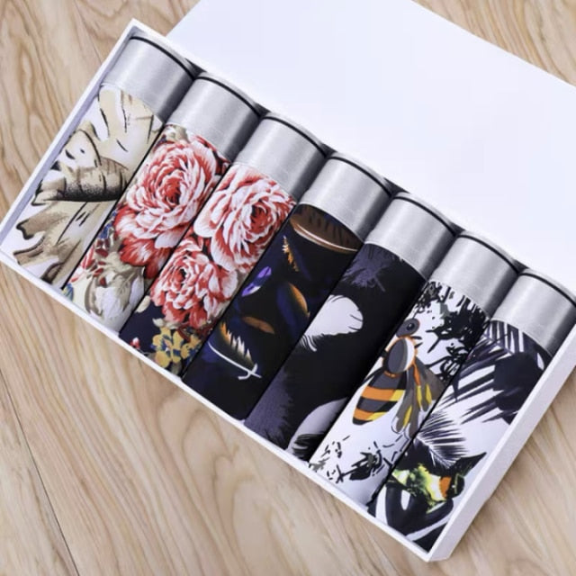 8pcs/lot New Men's Underwear Ice Silk Boxer Summer Breathable Ultra-Thin Smooth Ice Silk Boxer Personalized Tide Boxer Shorts