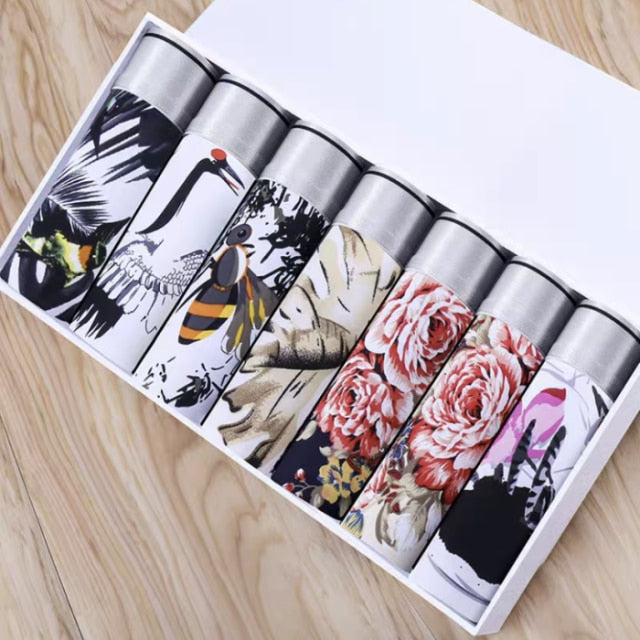 8pcs/lot New Men's Underwear Ice Silk Boxer Summer Breathable Ultra-Thin Smooth Ice Silk Boxer Personalized Tide Boxer Shorts