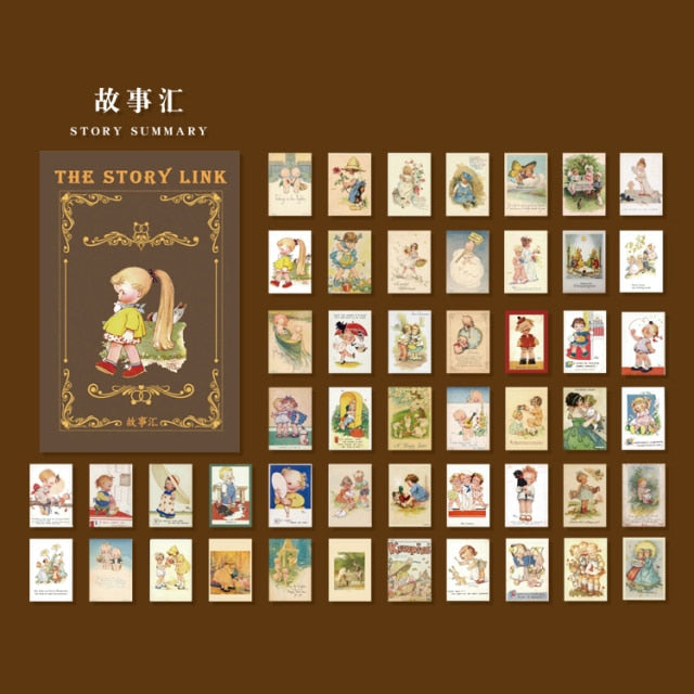 Journamm 50pcs Vintage Paper  for Phone Deco Retro Stationery Supplies Litmus Paper Junk Journal Label Scrapbooking Material