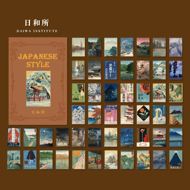 Journamm 50pcs Vintage Paper  for Phone Deco Retro Stationery Supplies Litmus Paper Junk Journal Label Scrapbooking Material