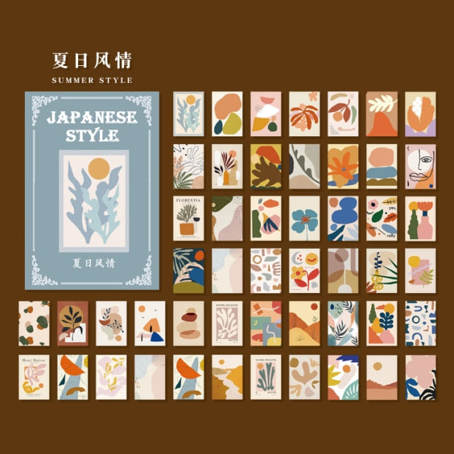 Journamm 50pcs Vintage Paper  for Phone Deco Retro Stationery Supplies Litmus Paper Junk Journal Label Scrapbooking Material