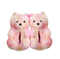 Teddy Bear women christmas plush slippers Cartoon Cute Bear House Slipper Furry Faux Fur Slides Woman Furry Flip Flop Shoes