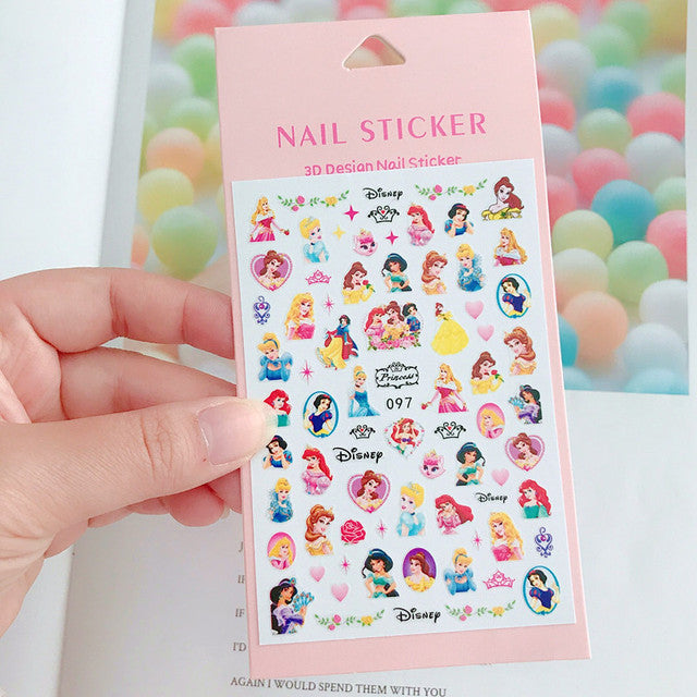 Disney Mickey Minnie Stitch Donald Duck Girl Heart Cartoon Cute Nail Sticker Self-adhesive Nail Sticker DIY Sticker