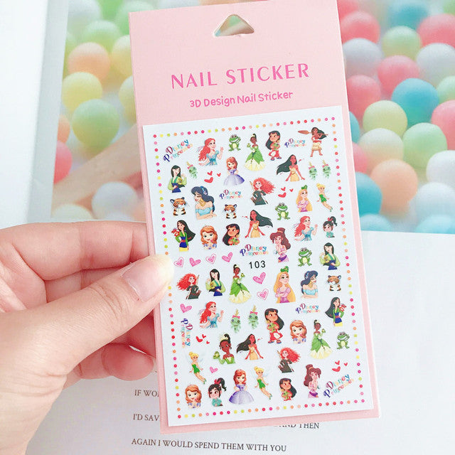 Disney Mickey Minnie Stitch Donald Duck Girl Heart Cartoon Cute Nail Sticker Self-adhesive Nail Sticker DIY Sticker