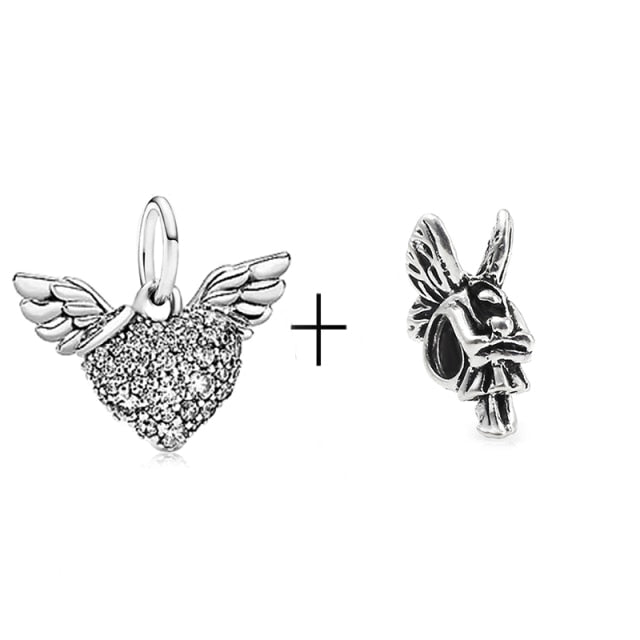2pcs/Lot The Little Mermaid Princess and Minnie Beads Fit Brand Charms Bracelet Necklace For Woman Jewelry Making Accessories