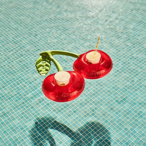 1PC Inflatable Cherry Crab Cup Holder Pool Party Float Drink Holder Swimming Pool Float Beer Cooler Pool Toy Floating Coasters