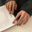 Minimalism Gold Color Round Geometric Finger Rings Set for Women 2021 Classic Circle Open Ring Joint Ring Female Jewelry