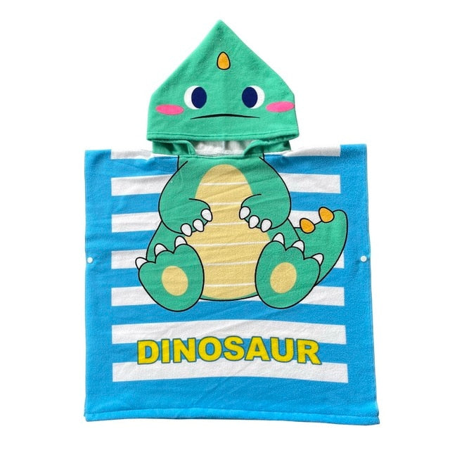2 Sizes Plus size Kids Hooded Bath Towel Microfiber Boys Girls Beach Towels Super Absorbent Cartoon Child Sunscreen Beach Shawel