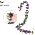 Wisteria Artificial Flower Vine Ivy Leaf Garland Silk Rose Flowers Rattan String Vine Wedding Arch Flower Home Garden Decoration