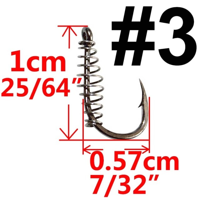 10 or 20 pcs Carp Fishing Hook Barbed Swivel Spring Jig Hook Single Circle Explosion Hook Fly Hook Fishing Accessories Tackle