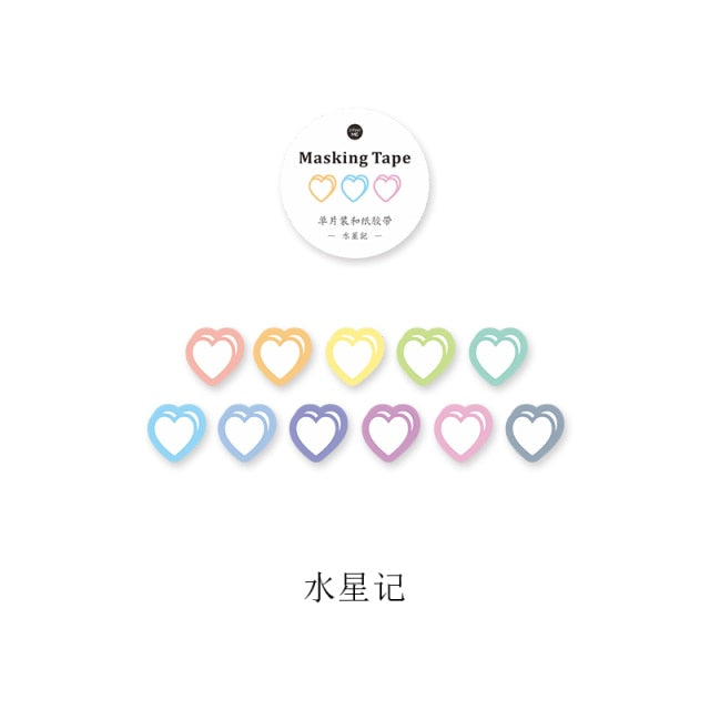 Mohamm 1Pc Love Poem Series Decoration Special-Shaped Washi Masking Tape Creative Scrapbooking Stationary School Supplies